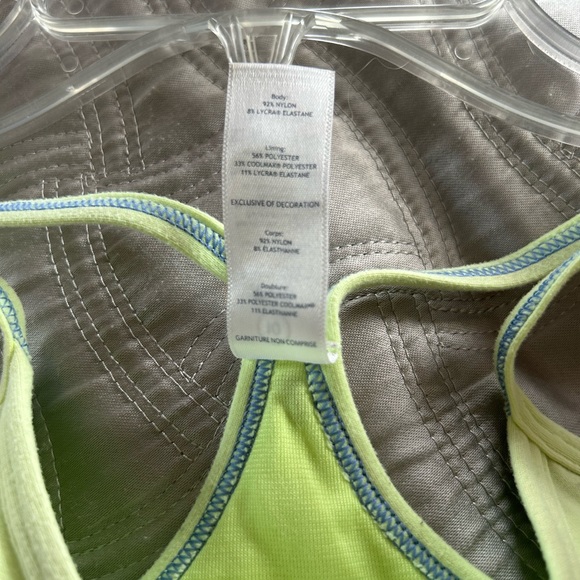 Ivivva Lululemon Tumblin' Tank Build-In Coolmax Shelf Bra,  Lime Green  size 10 - Picture 6 of 7